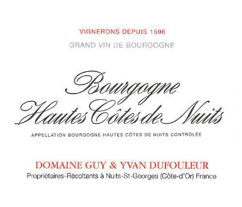 etiquette dufouleur vin de bourgogne