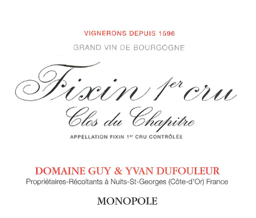 etiquette dufouleur vin de bourgogne