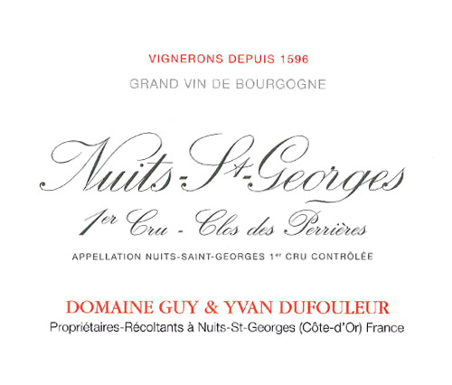 etiquette dufouleur vin de bourgogne