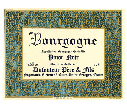 etiquette dufouleur vin de bourgogne